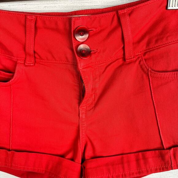 Bella Dahl Womens size 25 High Waist Cuffed Shorts Red - Picture 3 of 8